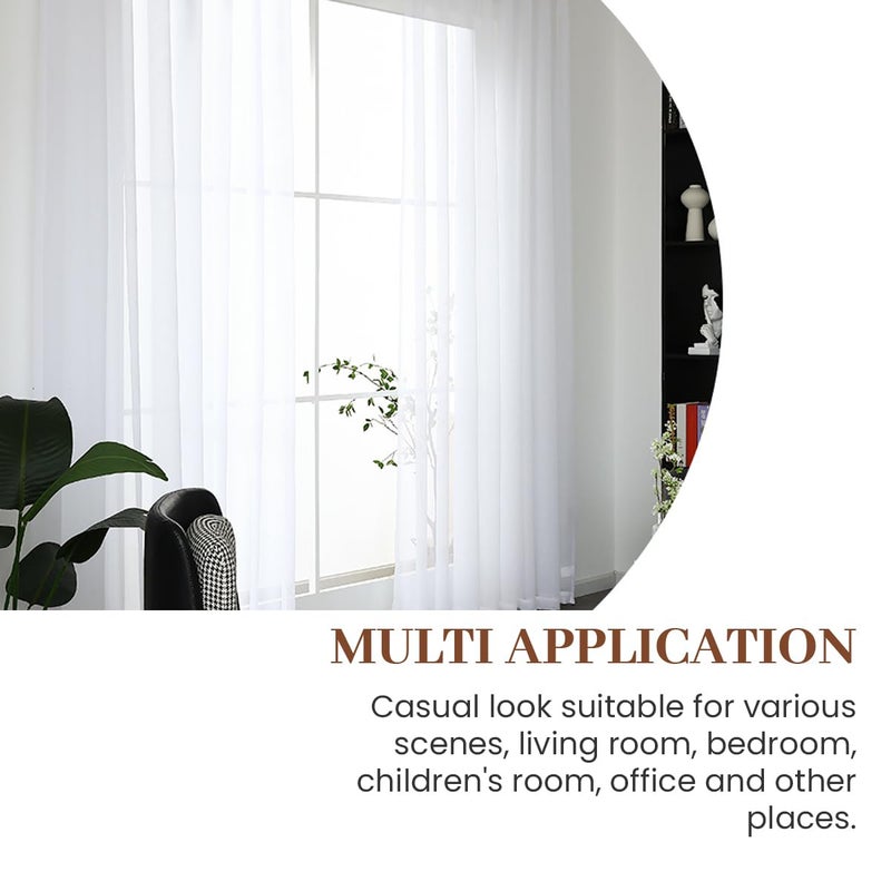 Dreaming Casa Solid Sheer Curtains Draperies White Rod Pocket 2 Panels 100" W x 96" L - Image 5